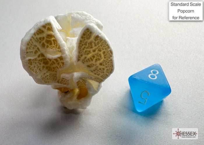 Frosted Caribbean Blue/white Mini-Polyhedral 7-Die Set (Mini Poly Release 3) -