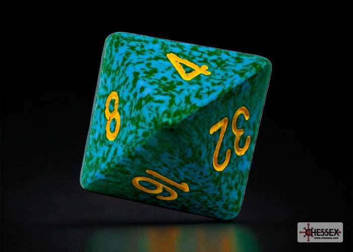 Speckled Primula 8-Sided Doubling Cube | 1-128 Backgammon Type Novelty Dice -