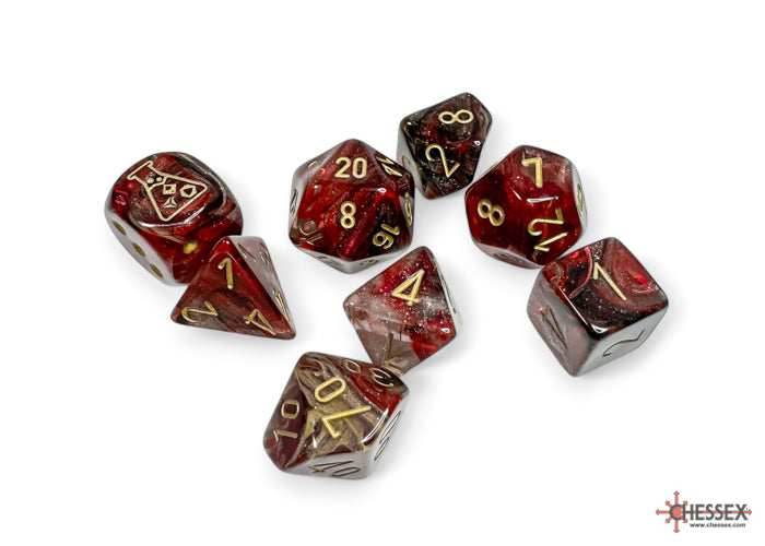 Borealis Cosmos/gold Polyhedral 7-Dice Set (with bonus die) -