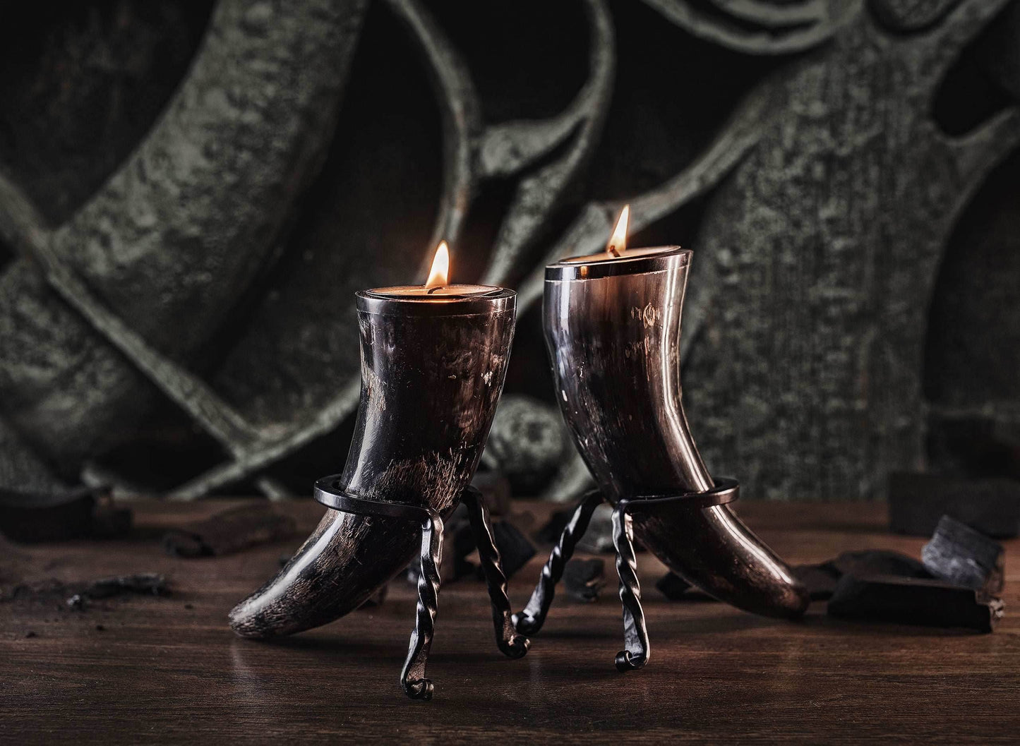 Tealight Candle Horn Set -