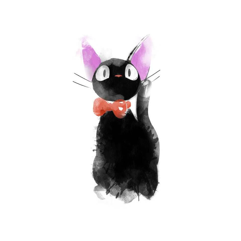 Watercolor Cat - None / White / 16x16