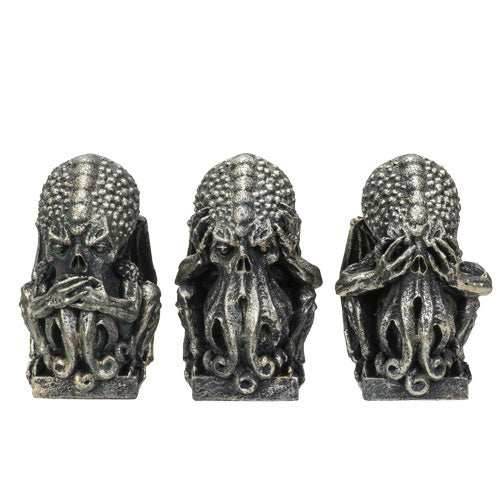 Cthulhu See Hear Speak No Evil Statue Set -