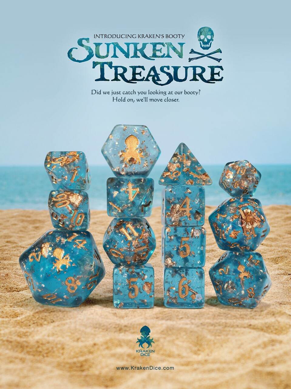 Kraken's Booty: Sunken Treasure 14 pc Limited Run Dice Set -