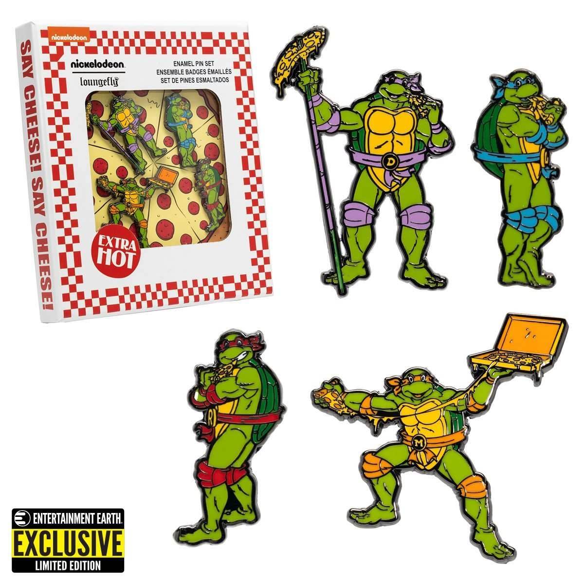 Teenage Mutant Ninja Turtles 1 1/2-Inch Enamel Pin 4-Pack - Entertainment Earth Exclusive -