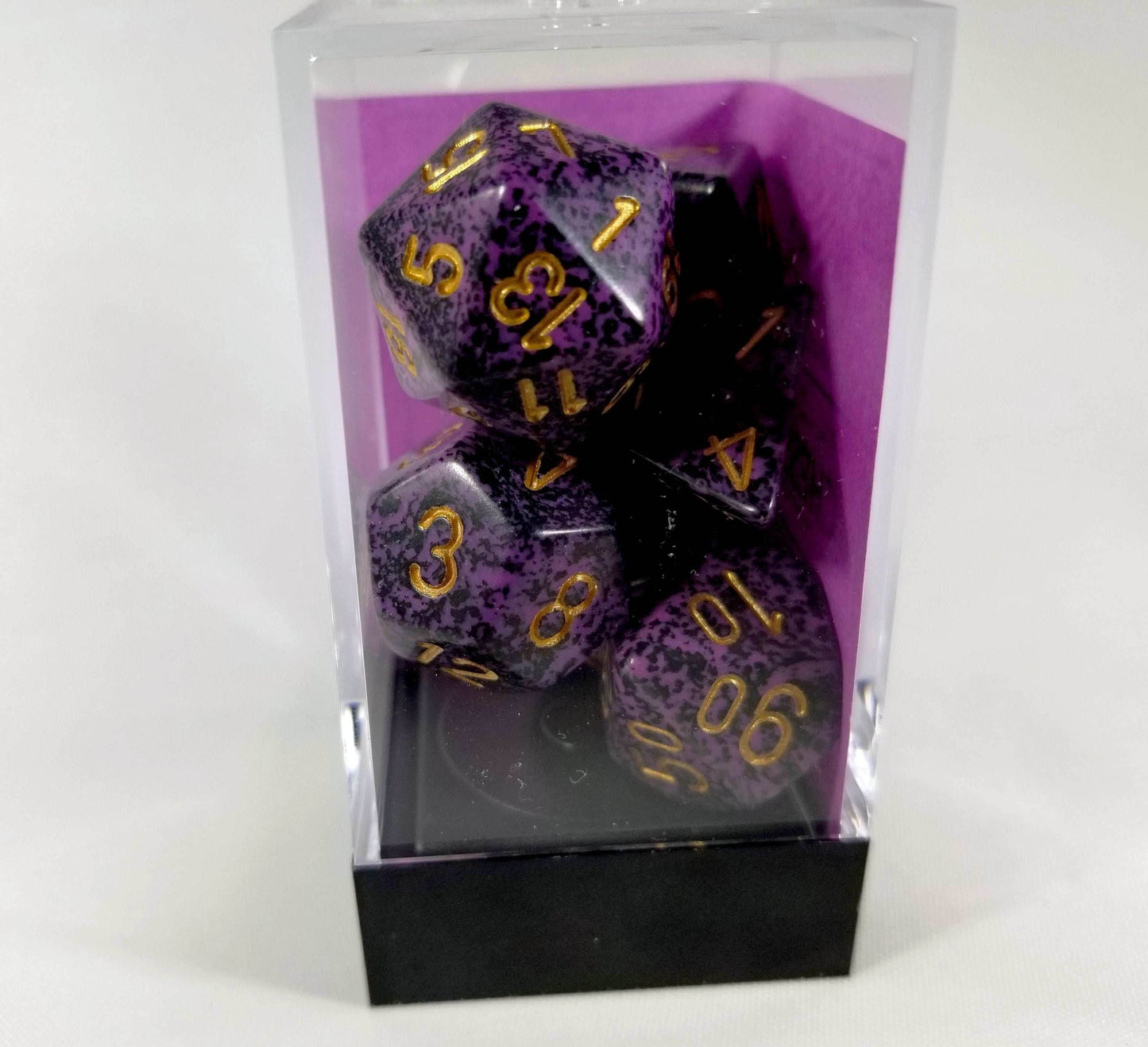 Chessex Polyhedral 7 Die Speckled Hurricane w/ Gold Numbers Set Of 7 Dice CHX 25317 -