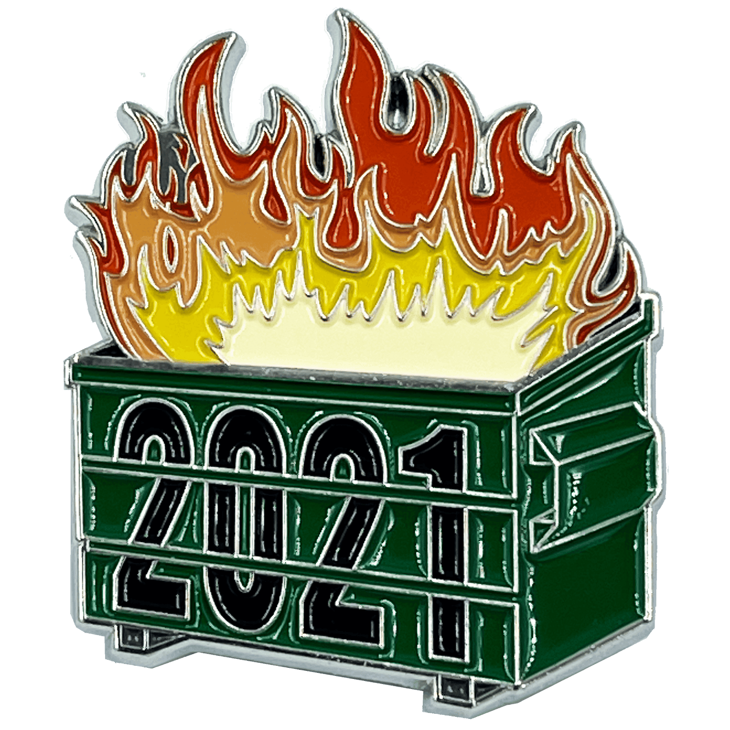 BL11-017 Official 2021 Dumpster Fire Collectible Pin with dual pin posts Pandemic, Killer Wasps, Riots, Police, Rioters -