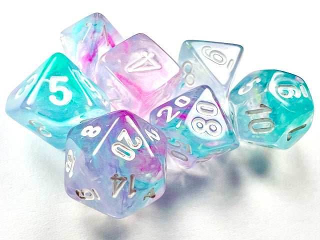 Nebula® Mini-Polyhedral Wisteria/white 7-Die set (Mini Poly Release 2) -
