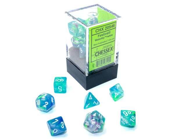 Festive® Mini-Polyhedral Waterlily™/white 7-Die set (Mini Poly Release 1) -