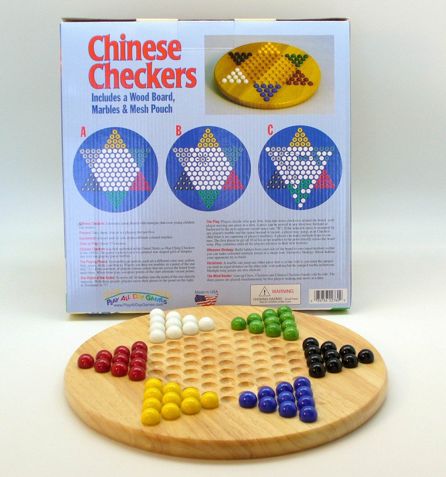 Board Game - Wood Round Chinese Checkers -