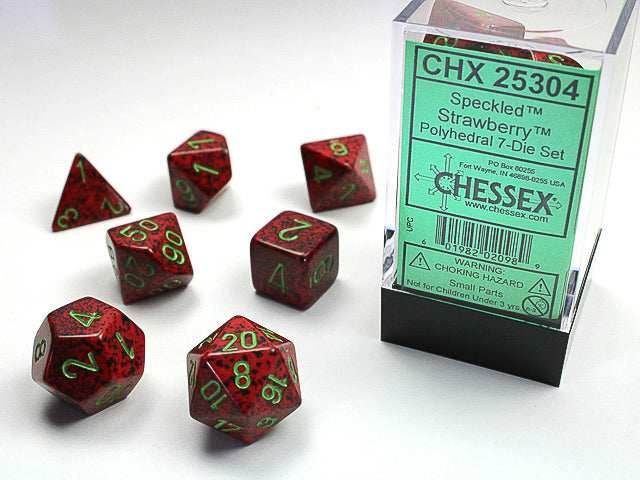 Speckled® Polyhedral Strawberry™ 7-Die Set Dnd Dice Set CHX25304 Red/Black -