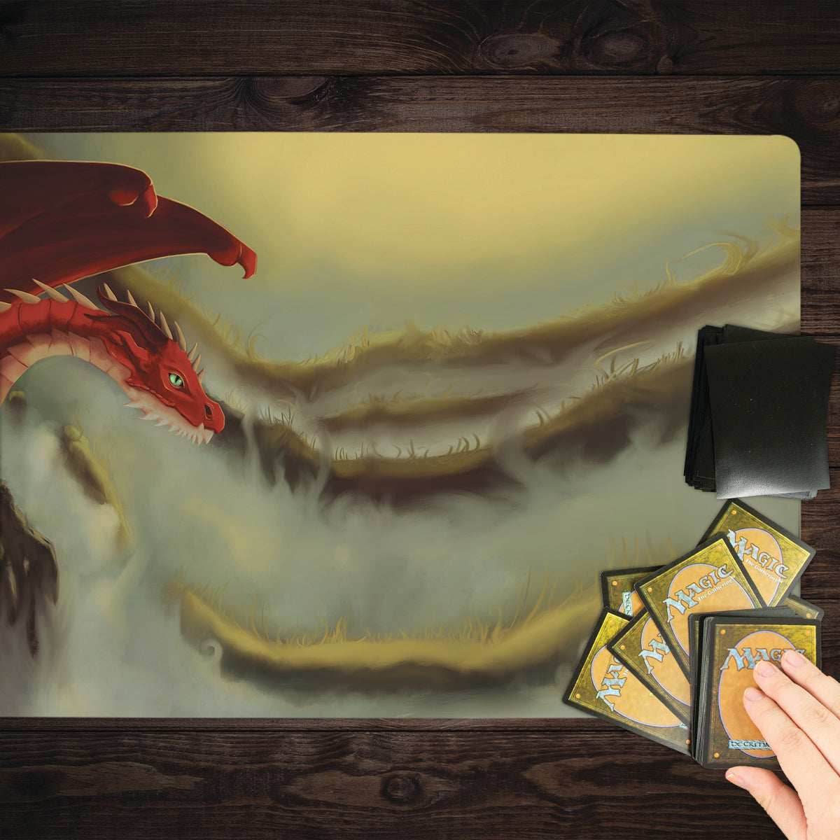 Valiant Red Dragon Playmat - Standard Playmat / Plain