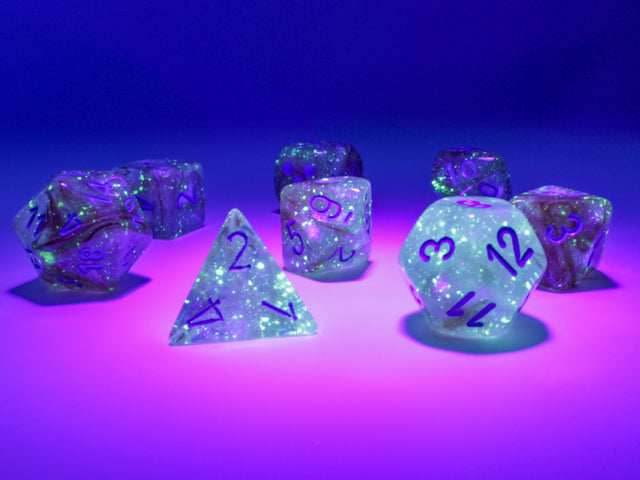 Borealis® Polyhedral Rose Gold/light blue Luminary™ 7-Die Set -