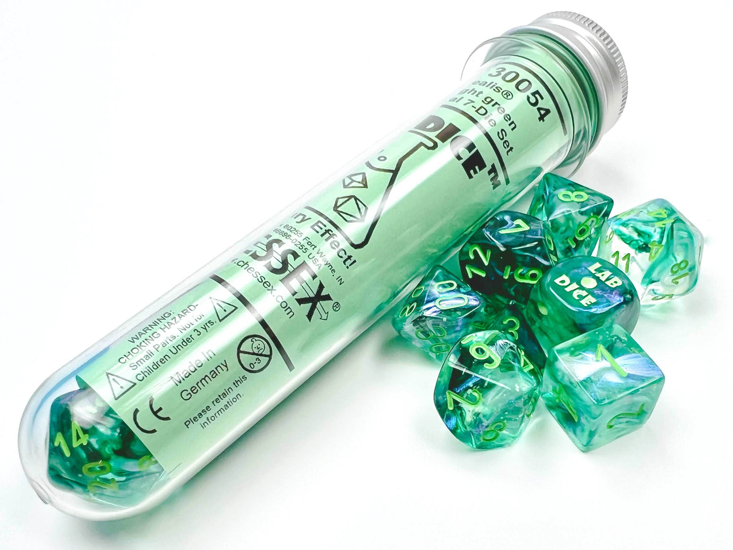 Borealis® Polyhedral Kelp/light green Luminary™ 7-Die Set (with bonus die) -