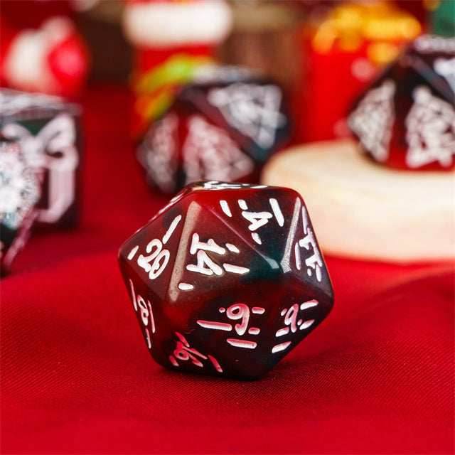 Green/Red Christmas Dice w/White Presents Trees Snowman Holiday Festive -