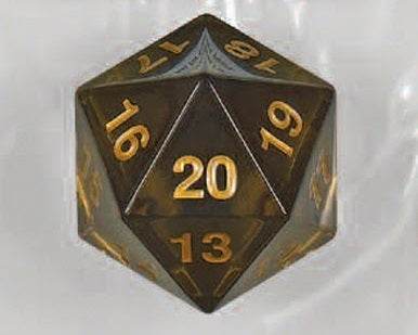 55mm Transparent D20 (Smoke w/ Gold) Spin-Down Die -