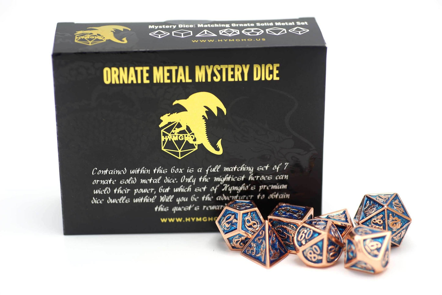 Solid Metal Molded Mystery Box Dice Set -