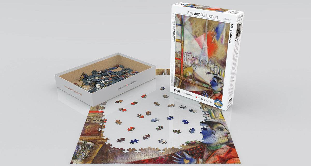 Puzzle: Fine Art Masterpieces - Paris through the Window (Detail) by Marc Chagall -