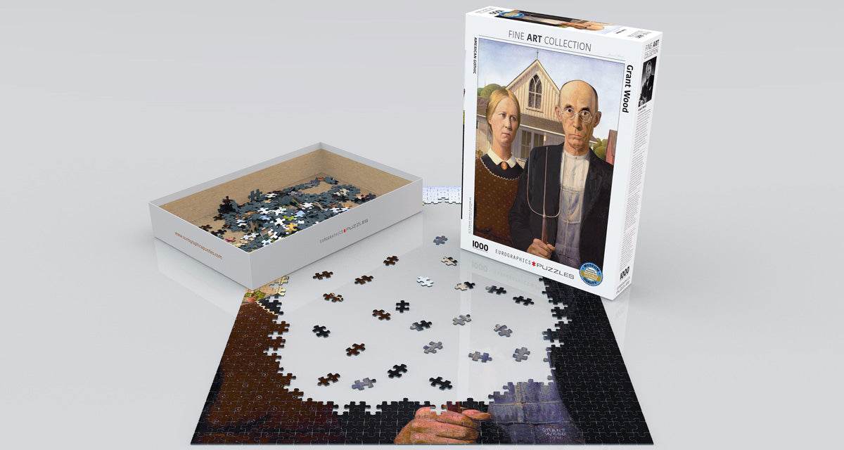 Puzzle: Fine Art Masterpieces - American Gothic by Grant Wood -