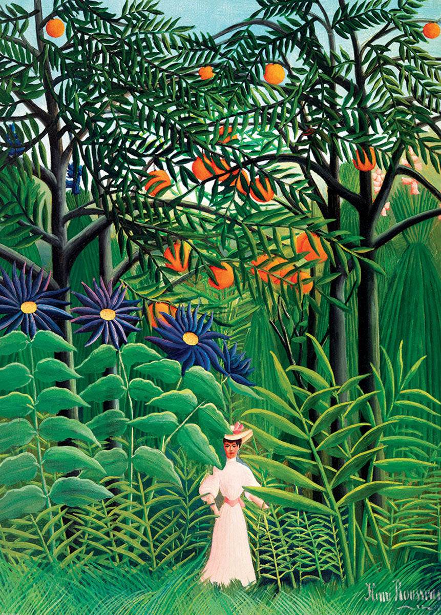 Puzzle: Fine Art Masterpieces - Woman in an Exotic Forest by Henri Rousseau -
