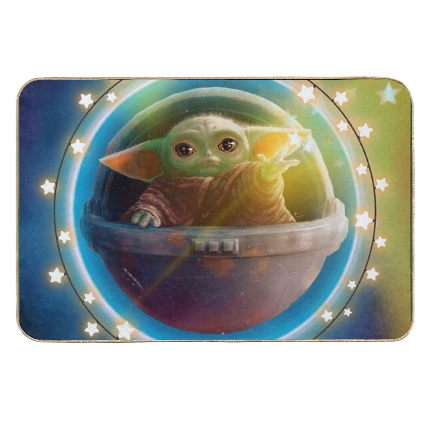 Alien Baby Reaching for Stars Pet-Safe Bath Mat