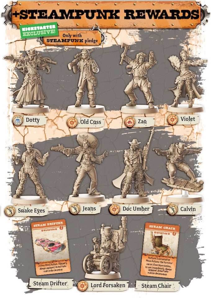 Zombicide: Undead or Alive - Kickstarter Exclusive Steampunk Extras -