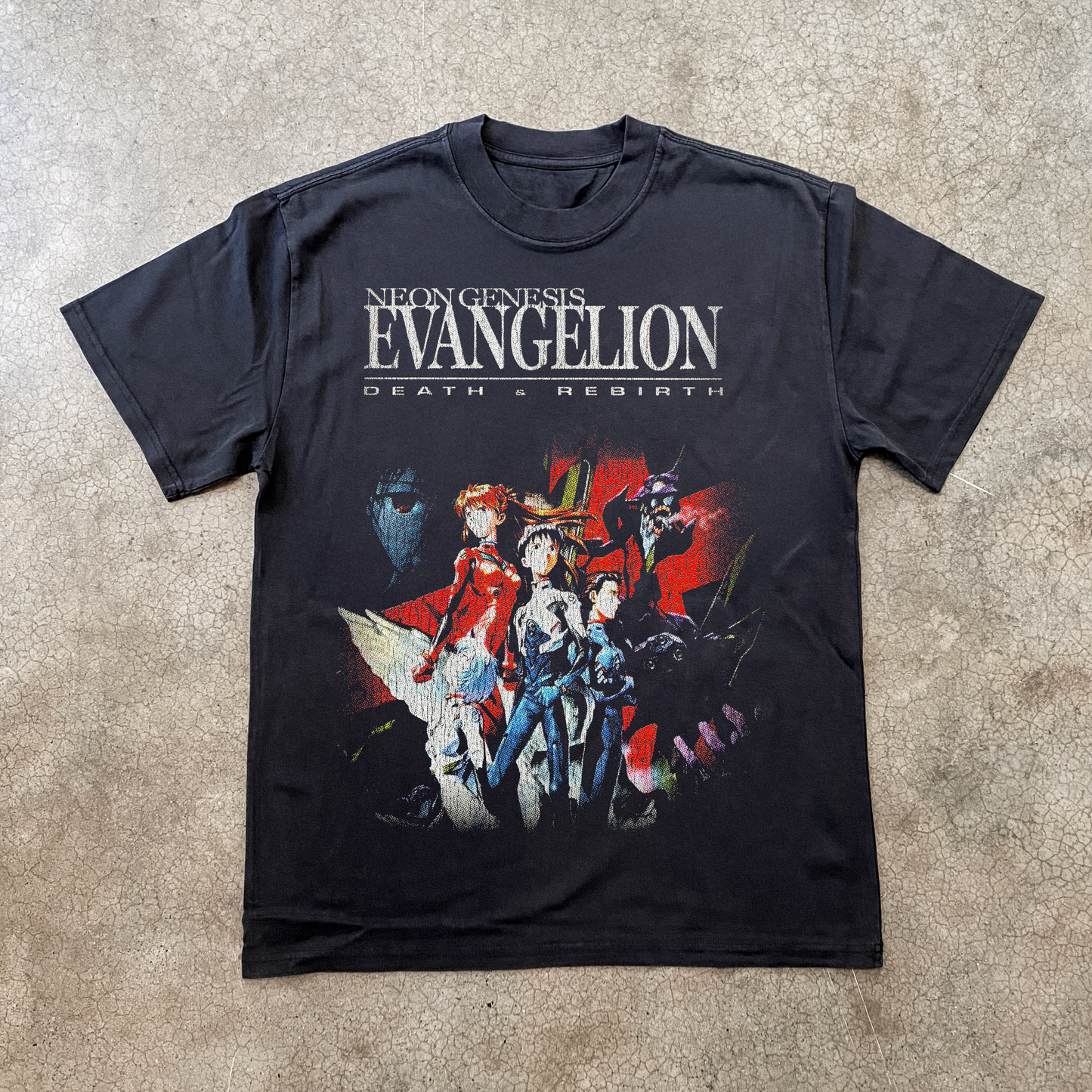 97 Neon Genesis Evangelion Death & Rebirth Black T-Shirt