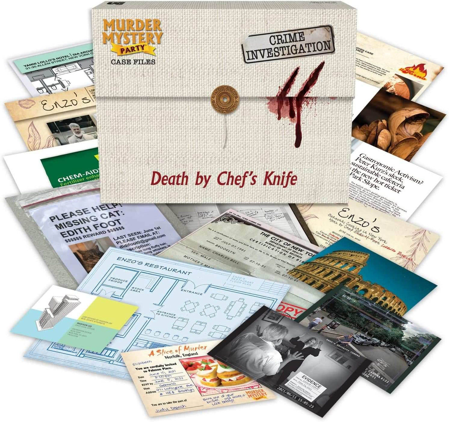 Murder Mystery Party: Case Files - Death by Chef's Knife -