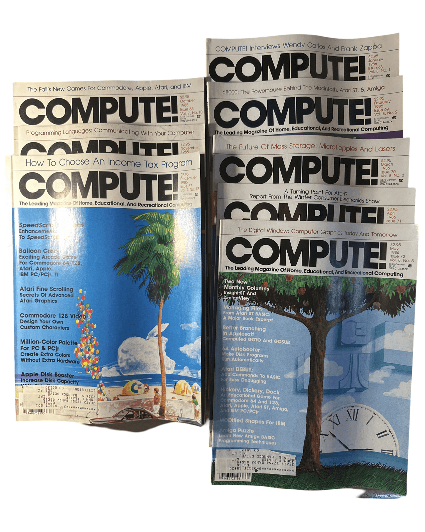 Compute! 1985-1986 Back Issue(s) C64 C128 VIC-20 Commodore 64 Magazine -