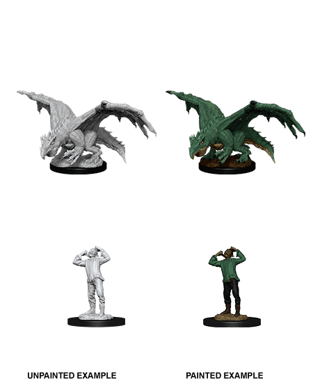 D&D: Nolzur's Marvelous Miniatures - Green Dragon Wyrmling & Afflicted Elf -