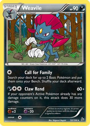 Weavile 052/106 - XY Flashfire Reverse Holofoil