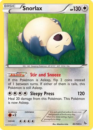 Snorlax 080/106 - XY Flashfire Reverse Holofoil