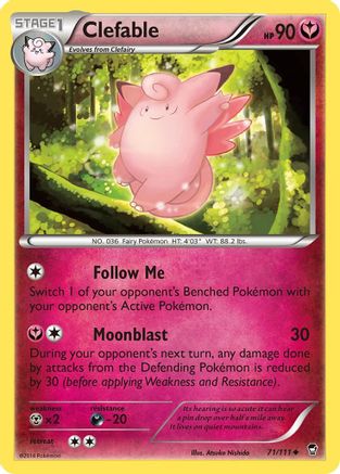 Clefable 071/111 - XY Furious Fists Reverse Holofoil