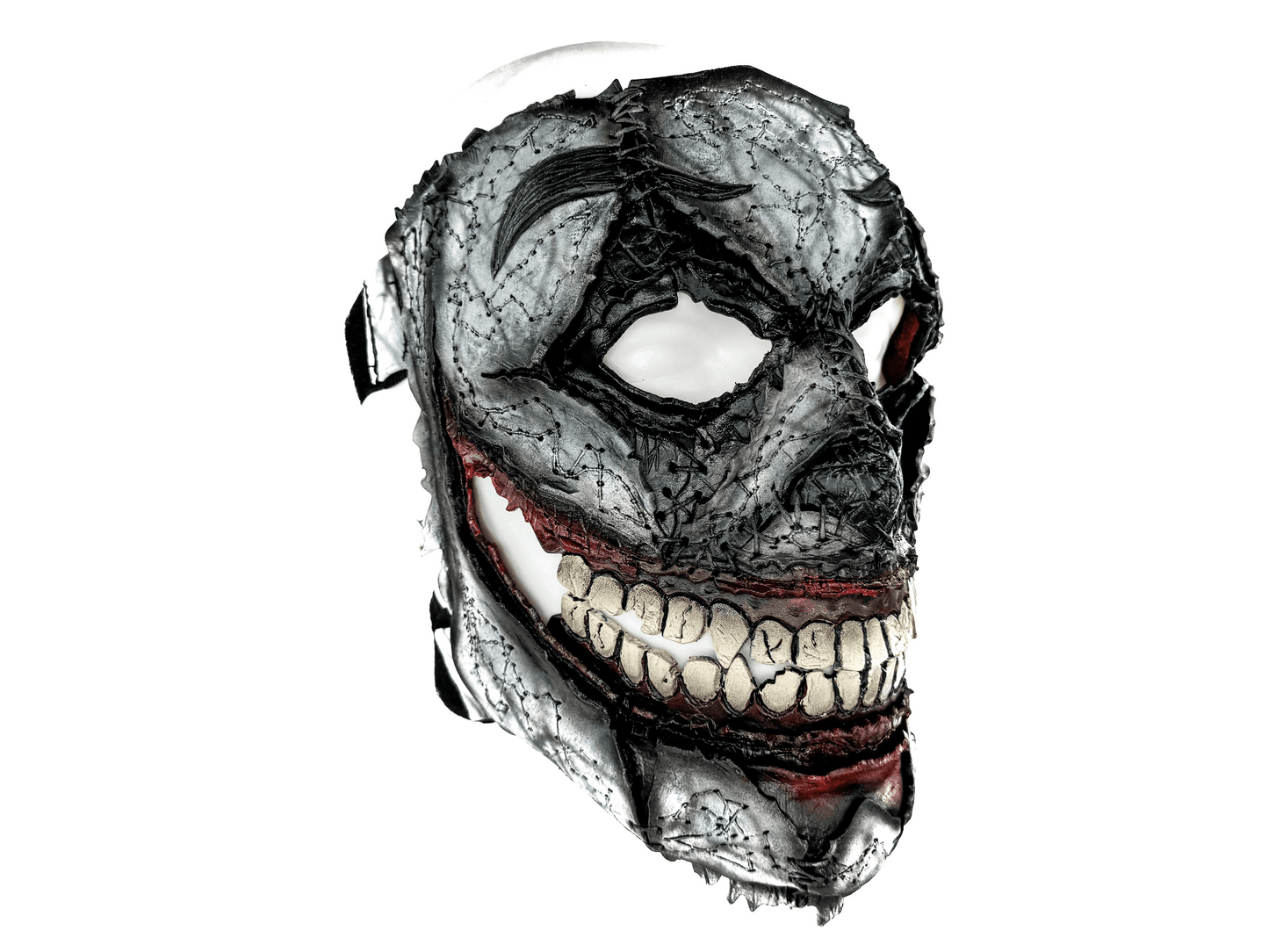 Genuine Leather Mask - GigaMyme Clown - Handmade Mime Full Face Cover for Halloween, Performance or Cosplay Costume -