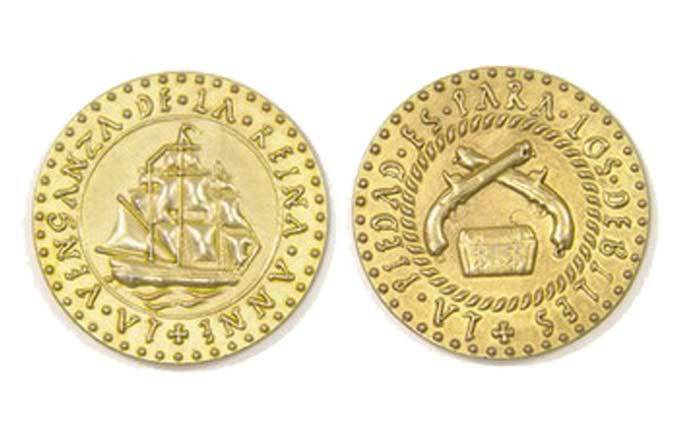 Pirate Ships Themed Gaming Coins - Jumbo 35mm (6-Pack) -