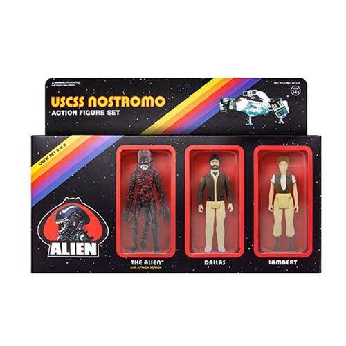 Alien USCSS Nostromo (Alien, Dallas, and Lambert) 3 3/4-inch ReAction Figures Pack C -