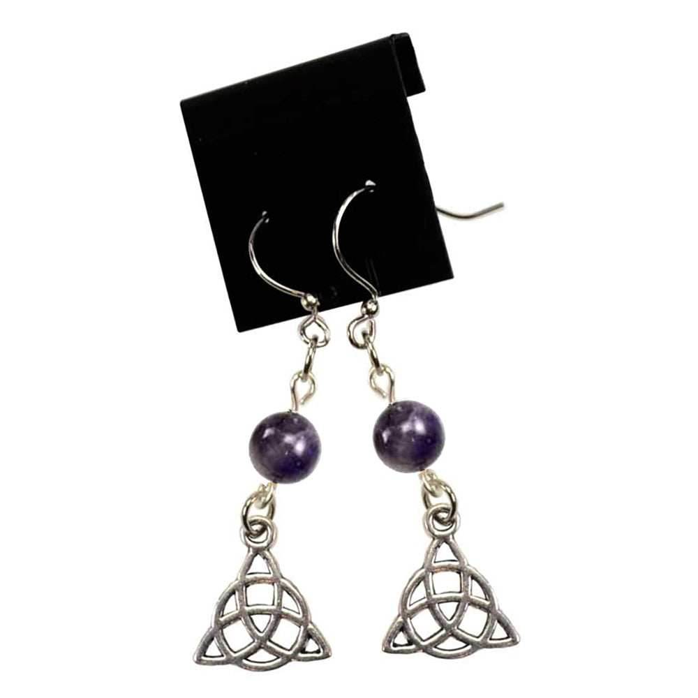 Amethyst Triquetra Earrings -