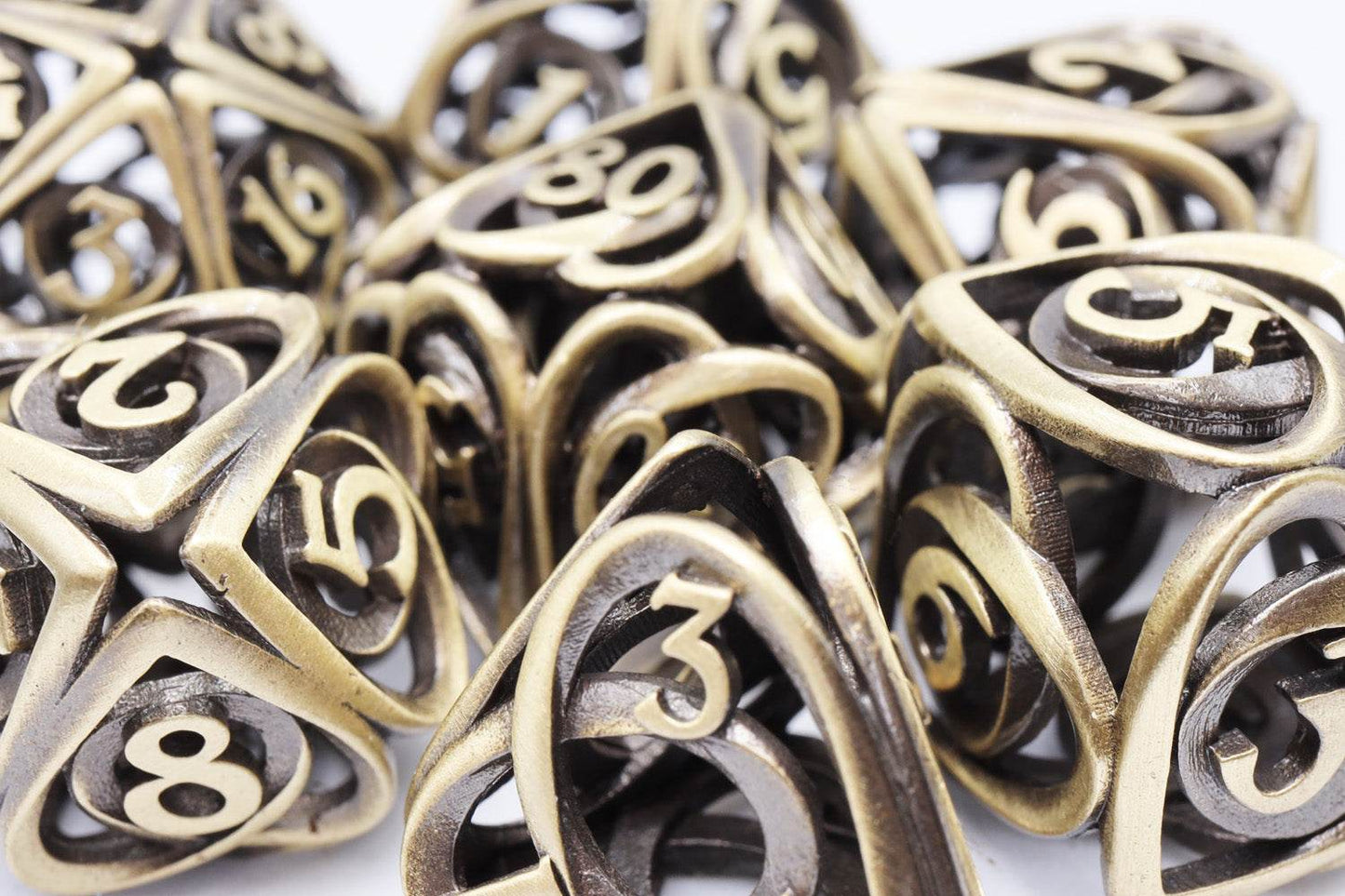 Hollow Hearts: Antique Bronze - Metal RPG Dice Set -