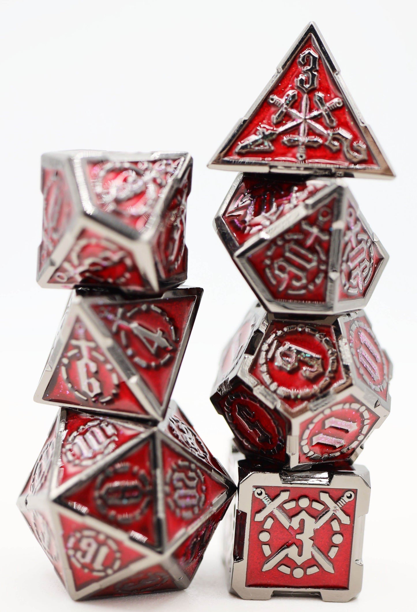 Crossed Swords: Blood Sword - Metal RPG Dice Set -