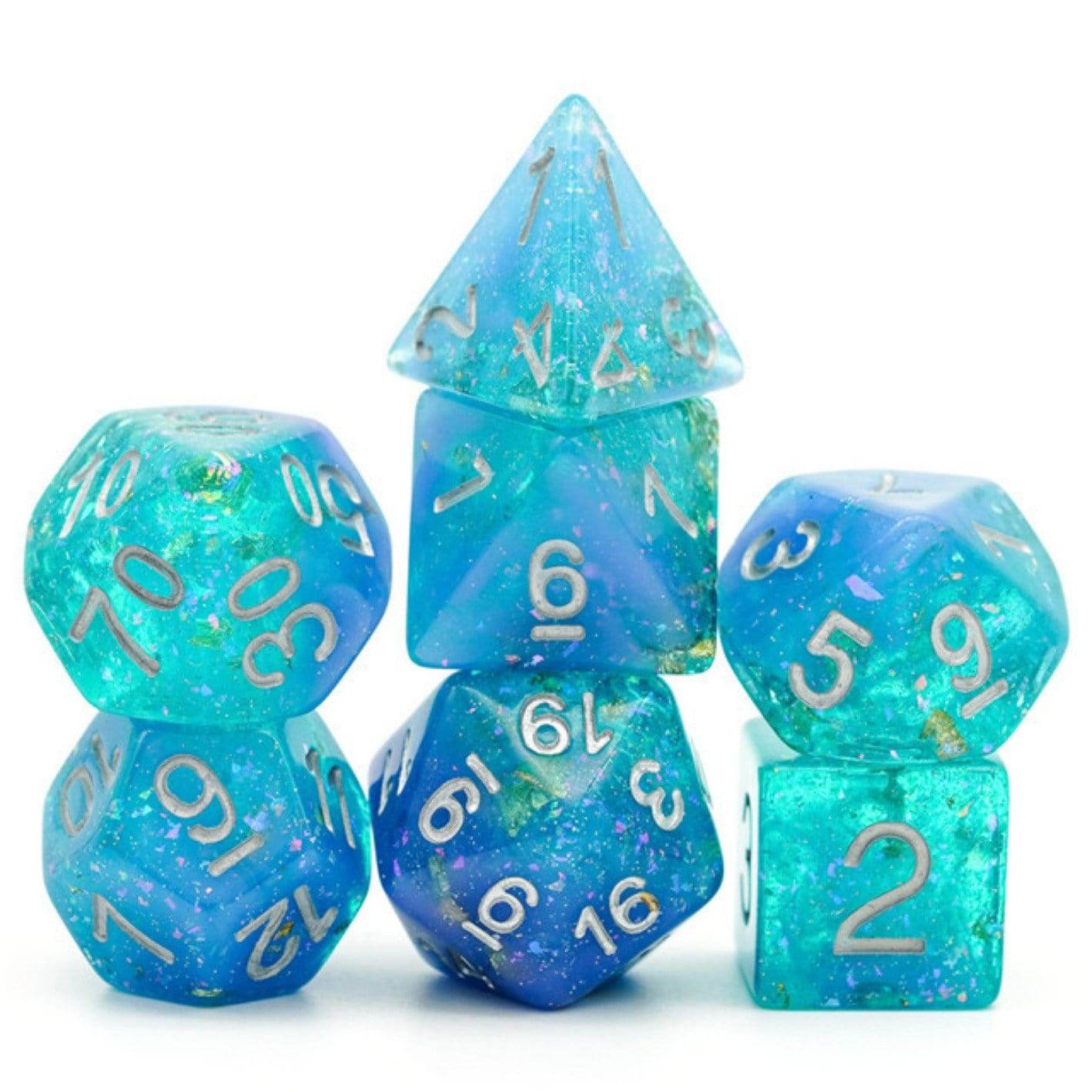 Blue & Green Seabed Treasure RPG Dice Set -