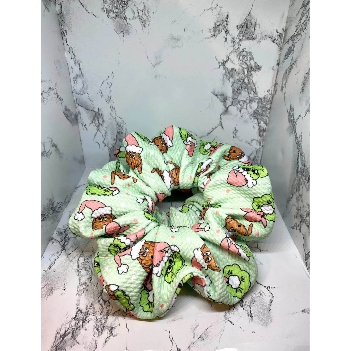 Green Grinch and Max Christmas Bullet Scrunchie -