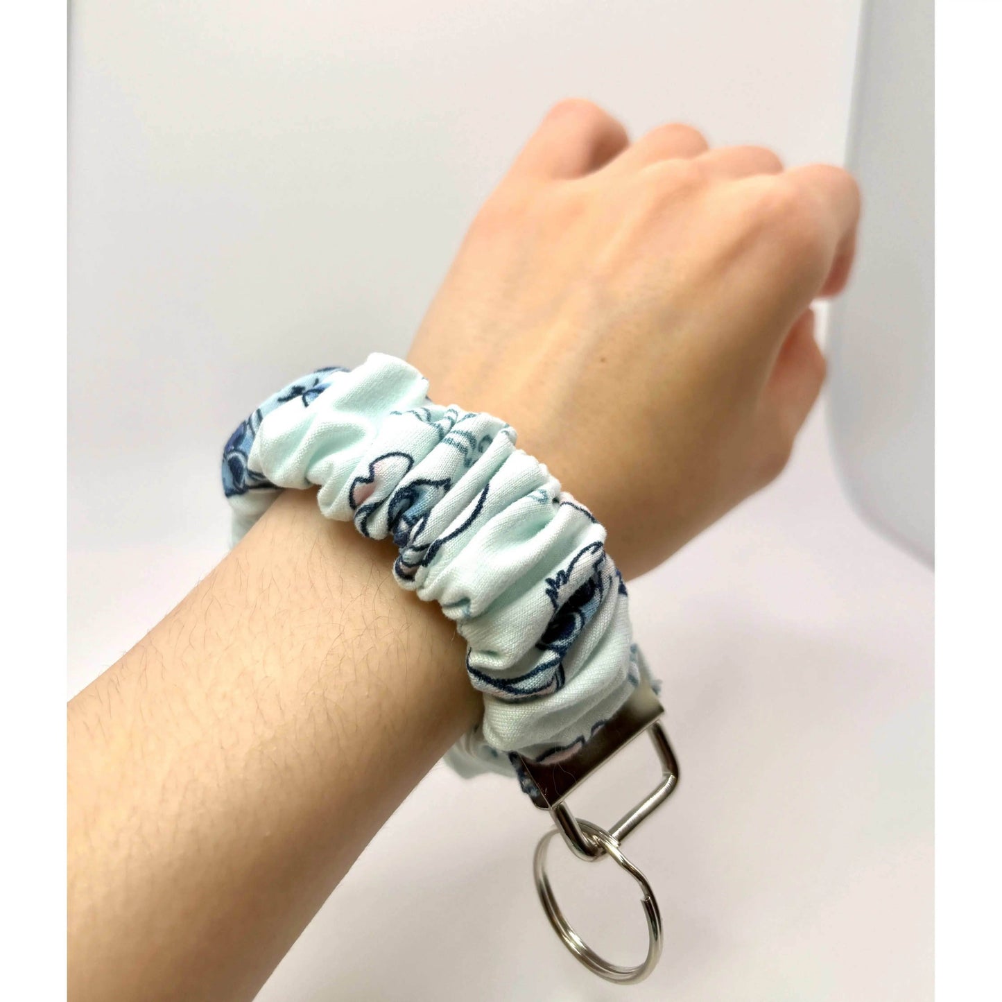 Blue Stitch Scrunchie Wristlet -