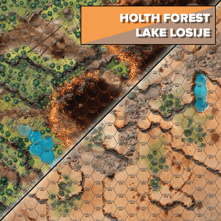 BattleTech Battles of Tukayyid: Battle Mat - Holth Forest/Lake Losiije -