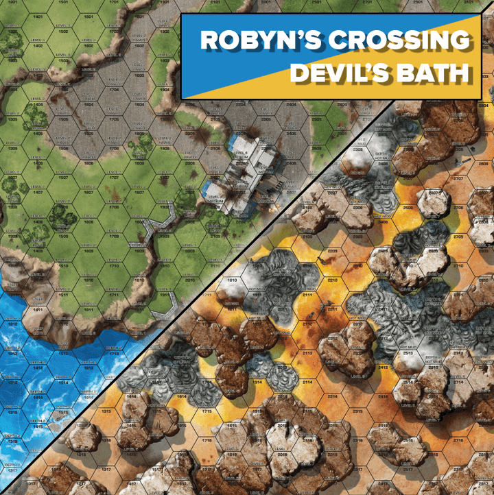 BattleTech Battles of Tukayyid: Battle Mat - Robyn's Crossing Devil's Bath -
