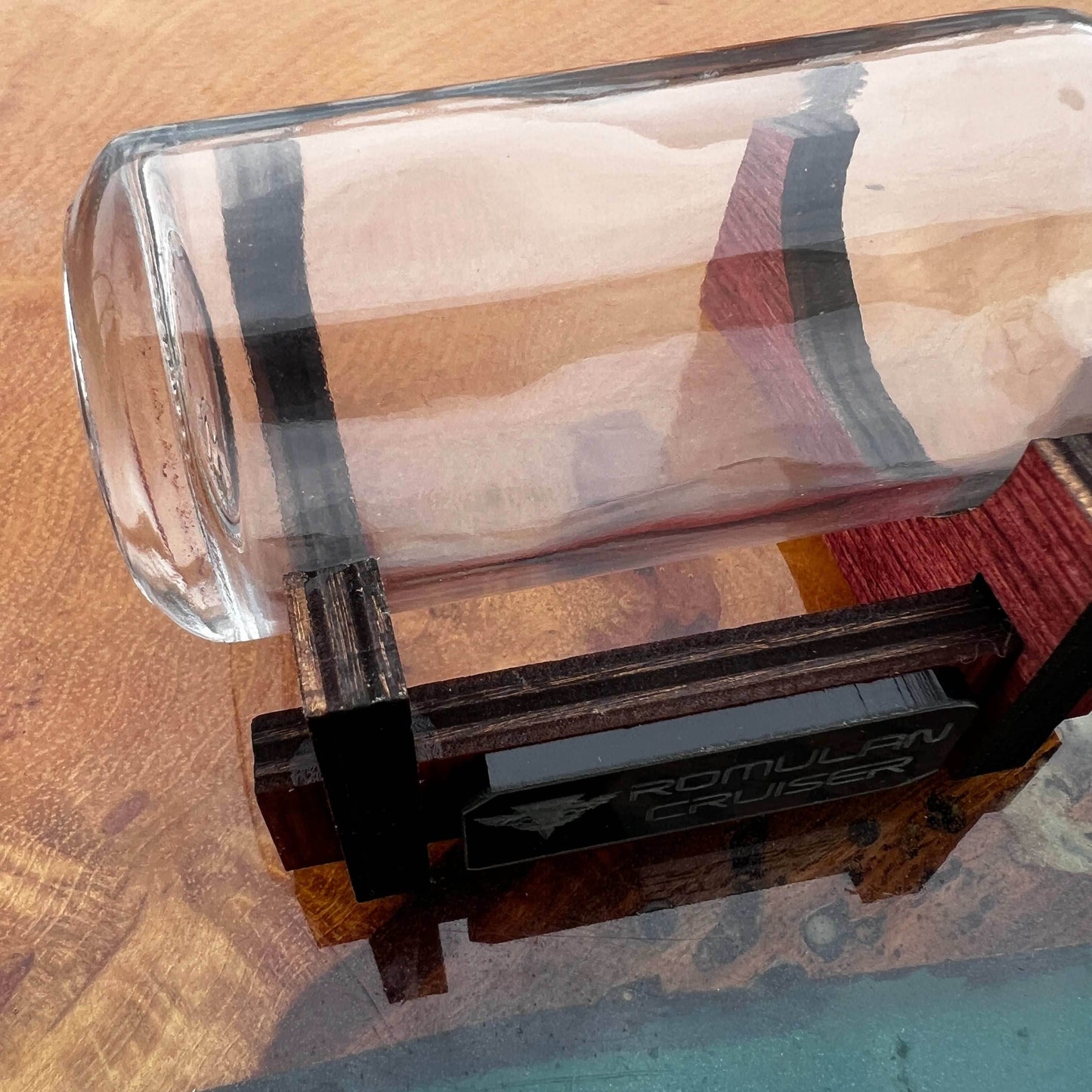 Star Trek USS Defiant Cloaked in a Shot Bottle -