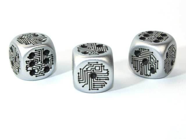 Aluminum Metal-Plated Over Plastic d6 Circuit Design 16mm Pipped -