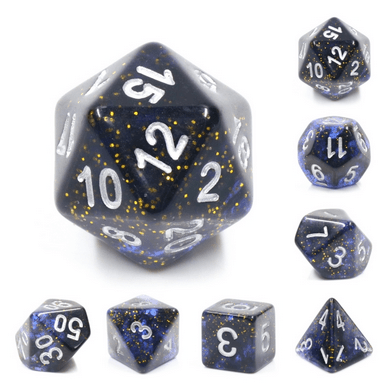 Clear Night Sky RPG Dice Set -