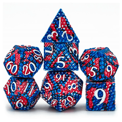 Dragon Scale: Coral Reef - Metal RPG Dice Set -