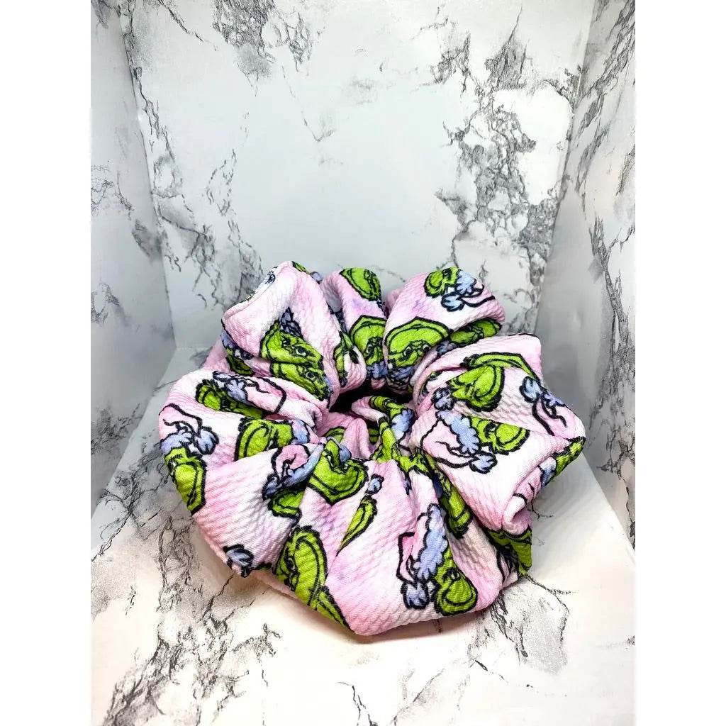 Pink Grinch Bullet Scrunchie -
