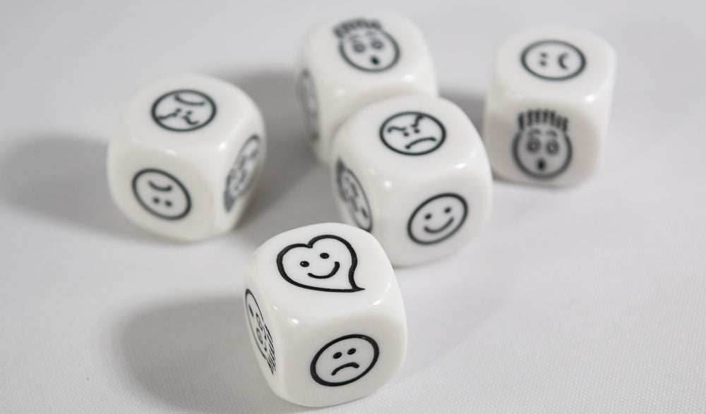 Kids Smiley Face Emoji Dice Happy, Sad, Love, Scared, Mad, Upset Emoji -
