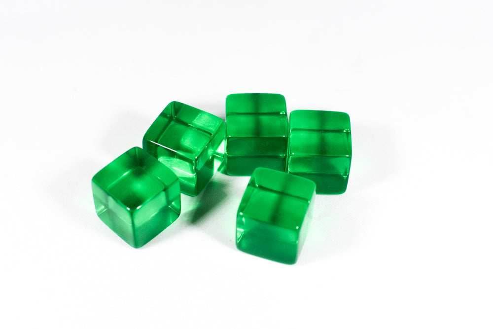 Blank Translucent Green Dice / Counting Cubes 16mm D6 Square RPG Gaming Dice DIY (Sold by Piece) -
